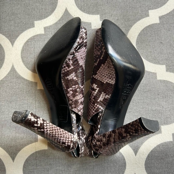 Via Spiga made in Italy Y2K open toe snake print sling back chunky leather heel - Picture 6 of 7